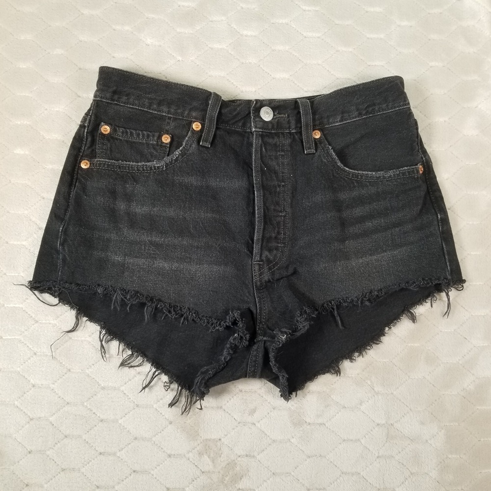 LVC Levi's Premium Vintage 501 BIG E Jeans Cut Off Shorts 1" Inseam Sz 28 Fades